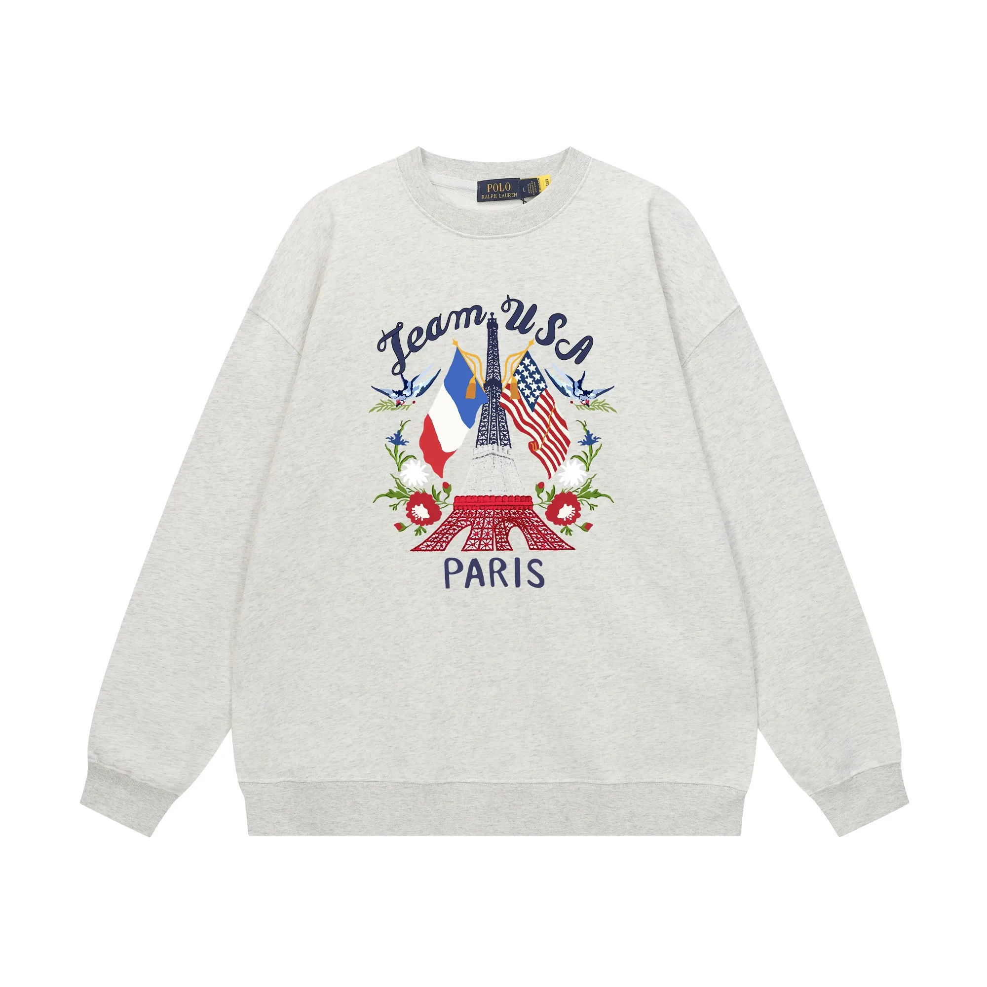 P200 Long-term stock] RalphLauren/Ralph Lauren 2025 autumn and winter new bear letter print 420g heavy large terry sweatshirt Ralph Lauren's age-reducing item, the coat fabric is made of 85% cotton ➕15% polyester, which not only retains the softness, comfort and breathability of cotton, but also adds the wear resistance and wrinkle resistance of polyester fiber, making the clothes more durable and easy to care for. Even in slightly cooler weather, you won't feel stuffy when wearing it. This kind of fabric has a natural crisp feel and is not easy to pill or deform. The bear on the chest is printed with English letters. It is full of color, full of three-dimensionality, and lifelike, adding a bit of liveliness and interest to the whole sweatshirt. There is no pressure to dress, regardless of age or gender. Complete accessories! Color: black, white, navy blue, light floral gray Size: M-L-XL-XXL